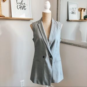 Banana Republic Gray Sleeveless Suit Blazer Vest 6 Tall